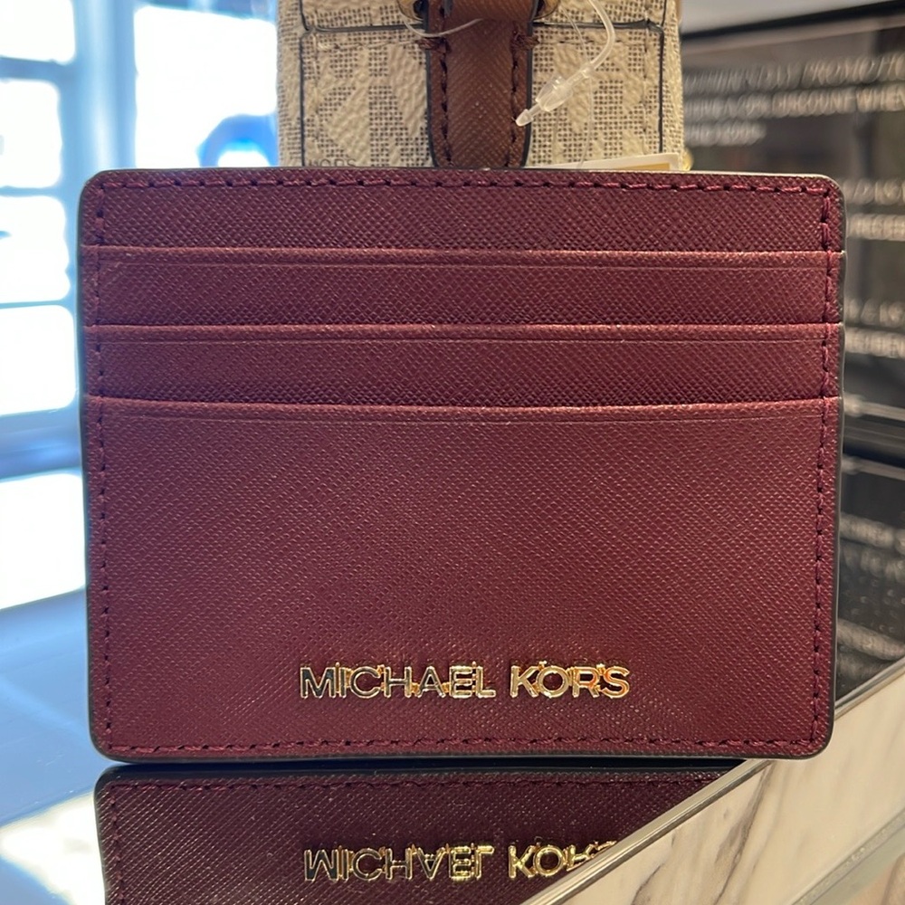 MICHAEL KORS
Large Leather Card Holder Case
Dark Cherry 
NWT - Picture 2 of 16